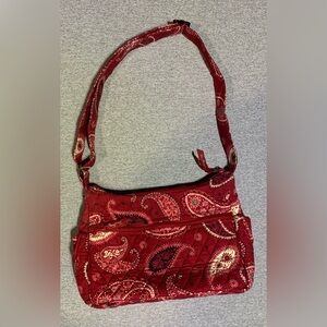 Vera Bradley Mesa Red Paisley Pattern Shoulder Bag Purse